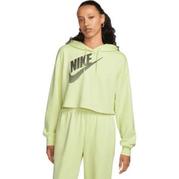 Nike NSW FLC PO HOODIE CROP DNC Női pulóver, világoszöld, méret kép