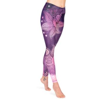 Niyama leggings-ek Bodhi Niyama Purple Blossom jóga és fitnesz nadrág Méret: M kép