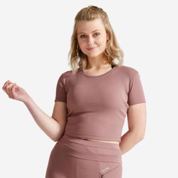 Női crop top póló fitneszhez, 520-as, barna Domyos kép