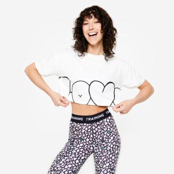 Női fitnesz crop top, loose - 500-as Domyos kép