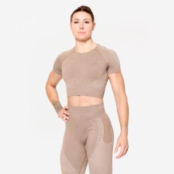 Női fitnesz crop top póló, varrásmentes Domyos kép