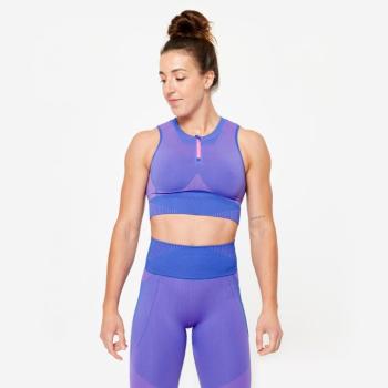 Női fitnesz ujjatlan crop top, varrás nélküli Domyos kép