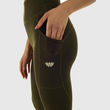 Női leggings POCKET - Iron Aesthetics, katonazöld kép