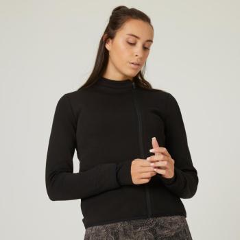 Női melegítőfelső fitnesz edzéshez 560-as, fekete Domyos kép