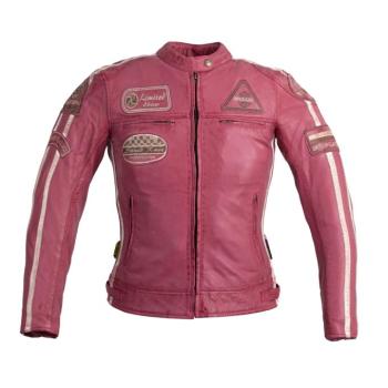 Női motoros bőrkabát W-TEC Sheawen Lady Pink  rózsaszín  3XL kép