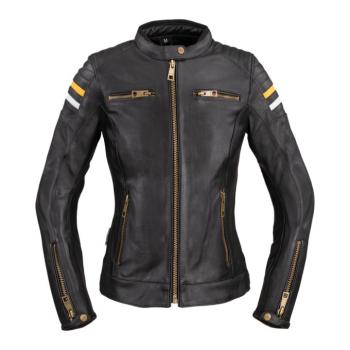 Női motoros bőrkabát W-TEC Stripe Lady  fekete  XXL kép