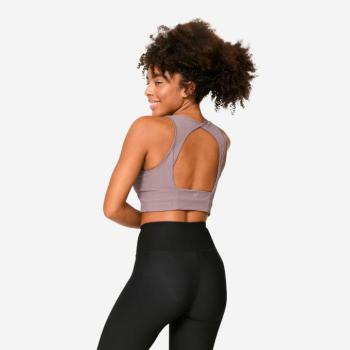Női sportmelltartó, crop top szabás, közepes tartás Decathlon kép