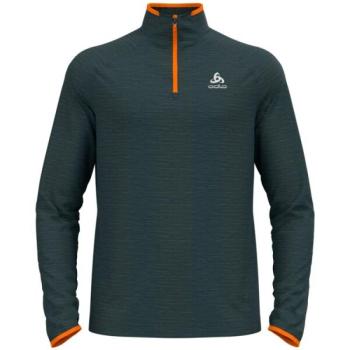 Odlo MIDLAYER 1/2 ZIP RUN EASY WARM Pulóver rövid cipzárral, sötétzöld, méret kép