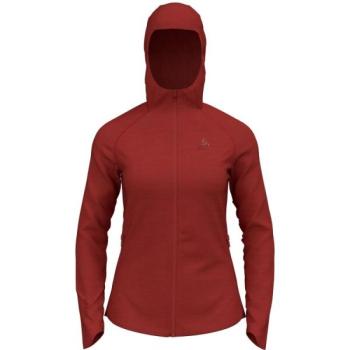 Odlo W ASCENT PW 220 MID LAYER HOODY Női cipzáras felső, piros, méret kép