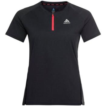 Odlo W AXALP TRAIL T-SHIRT CREW NECK S/S 1/2 ZIP Női póló, fekete, méret kép