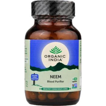 Organic India Neem - baktériumok, vírus és bőrproblémák ellen, kapszula formájában - 60 db kép