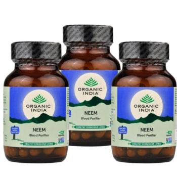 Organic India Neem kapszula baktériumok, vírusok és bőrproblémák kezelésére 3 x 60 db-os készlet kép