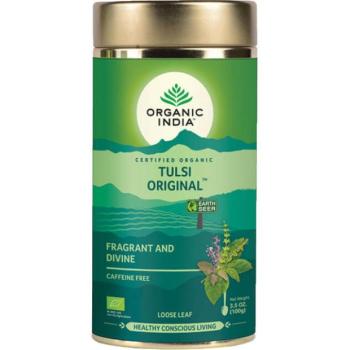 Organic India Tulsi eredeti bazsalikomos szórt tea védekezőképesség, stressz, vitalitás 100 g kép