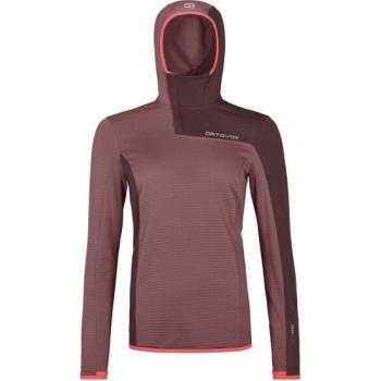 ORTOVOX FLEECE LIGHT GRID SN HOODY W Női pulóver, bordó, méret kép