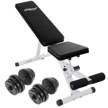 PHYSIONICS Fitnesz edzőpad + Súlyzó szett 40 kg kép