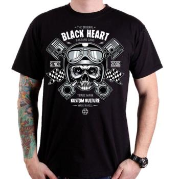 Póló BLACK HEART Piston Skull  fekete  3XL kép