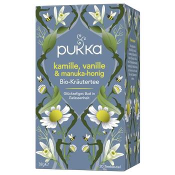 Pukka Herbs ájurvédikus BIO gyógytea- kamilla, vanília édes ízű Manuka méz 20 db tasak kép