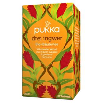 Pukka Herbs PUKKA Gyógynövények Ajurvédikus bio tea- Három gyömbéres tea kurkumával 20 db teafilter kép