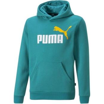 Puma ESS + 2 COL BIG LOGO HOODIE FL B Fiú pulóver, zöld, méret kép