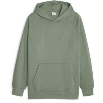 Puma ESS+2 COL SMALL LOGO HOODIE FL Férfi pulóver, zöld, méret kép