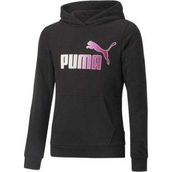 Puma ESS+BLEACH LOGO HOODIE TR G Lány pulóver, fekete, méret kép