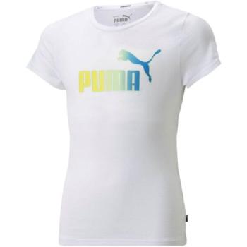 Puma ESS+BLEACH LOGO TEE Lány póló, fehér, méret kép