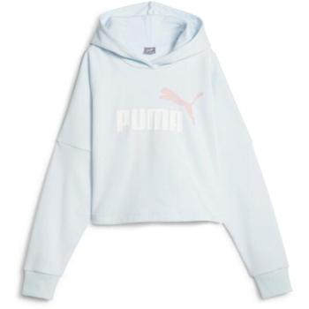 Puma ESSENTIALSENTIALS LOGO HOODIE Lány pulóver, világoskék, méret kép