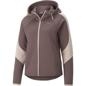 Puma EVOSTRIPE FULL ZIP HOODIE Női pulóver, barna, méret kép