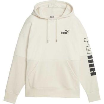 Puma POWER COLOR BLOCK HIGT NECK HOODIE Női pulóver, bézs, méret kép