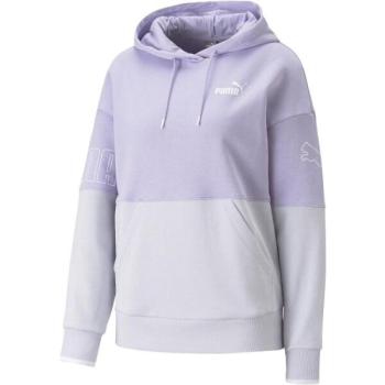 Puma POWER COLOR BLOCK HOODIE Női pulóver, lila, méret kép