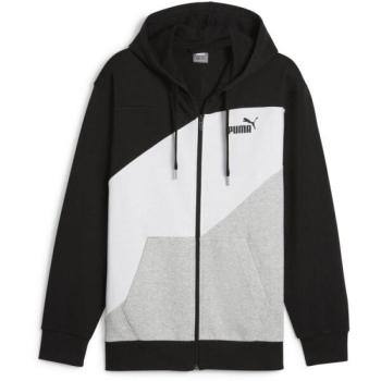 Puma POWER COLORBLOCK FULL ZIP HOODIE TR Férfi pulóver, fekete, méret kép