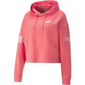 Puma POWER COLORBLOCK SUMMER HOODIE Női pulóver, lazac, méret kép