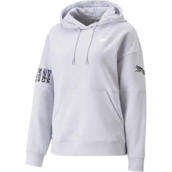 Puma POWER NOVA SHINE COLOR BLOCK HOODIE Női pulóver, lila, méret kép