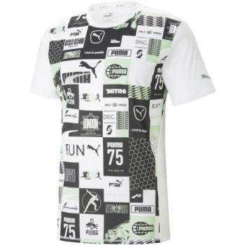 Puma RUN FAVORITE AOP TEE M Férfi póló, fehér, méret kép