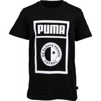 Puma SLAVIA PRAGUE GRAPHIC TEE JR Junior felső, fekete, méret kép