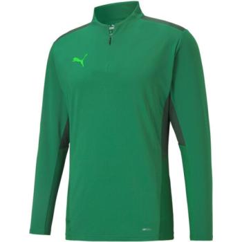 Puma TEAMCUP 1/4 ZIP TOP Férfi pulóver edzéshez, zöld, méret kép