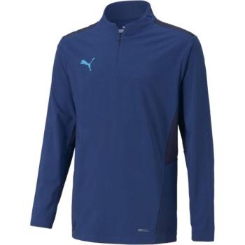 Puma TEAMCUP 1/4 ZIP TOP JR Fiú sportpulóver, kék, méret kép