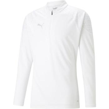 Puma TEAMCUP TRAINING 1/4 ZIP TOP Férfi sportos pulóver, fehér, méret kép