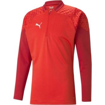 Puma TEAMCUP TRAINING 1/4 ZIP TOP Férfi sportos pulóver, piros, méret kép