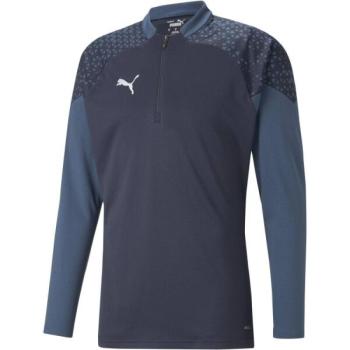 Puma TEAMCUP TRAINING 1/4 ZIP TOP Férfi sportos pulóver, sötétkék, méret kép