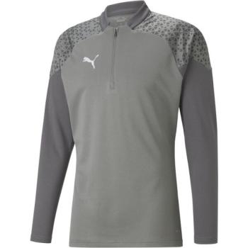 Puma TEAMCUP TRAINING 1/4 ZIP TOP Férfi sportos pulóver, szürke, méret kép