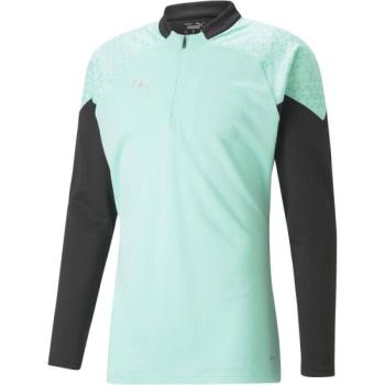 Puma TEAMCUP TRAINING 1/4 ZIP TOP Férfi sportos pulóver, világoszöld, méret kép