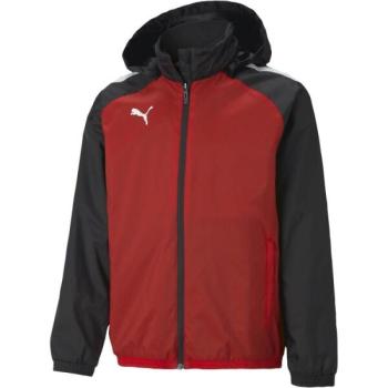 Puma TEAMLIGA ALL WEATHER JKT JR Fiú kabát, fekete, méret kép