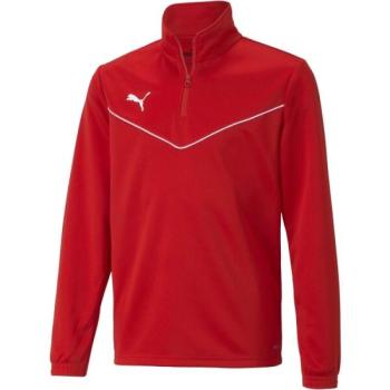 Puma TEAMRISE 1 4 ZIP TOP JR Fiú pulóver, piros, méret kép