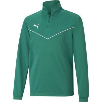 Puma TEAMRISE 1 4 ZIP TOP JR Fiú pulóver, zöld, méret kép