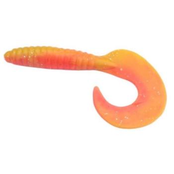 Rapture Fun Tail Grub 6.5cm red flame yellow plasztik csali kép