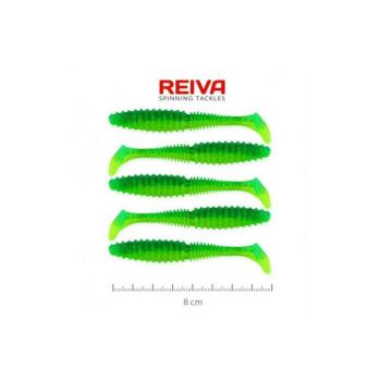 Reiva Zander Power Shad 8cm 5db/cs (Zöld Flitter) kép