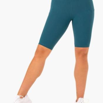 Ryderwear Women‘s Reset High Waisted Pocket Bike Shorts Teal kép
