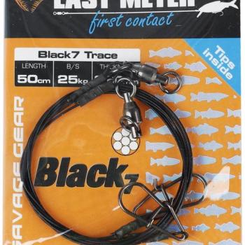 Savage Gear Black7 Trace 0,60mm 25kg 50cm 3db kép