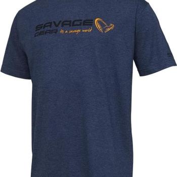 Savage Gear Signature Logo T-Shirt Blue Melange kép